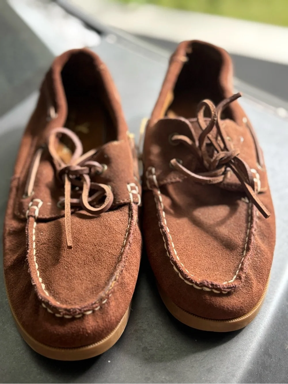 American Eagle Outfitters Brown Suede Boat Shoes Size 8